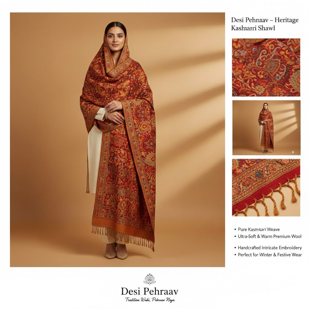 Desi Pehraav - Heritage Kashmari Shawl